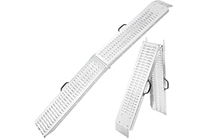 Arebos Rampe de Chargement | 2 pièces | Pliable | 400 kg | Argent | Surface Anti-dérapante | Galvanisée et Métallisée