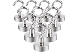 Aenienoe Magnethaken Extra Stark 20mm Magnet Haken Starke Magnete mit Haken 15kg Klein Magnetische Neodym Magnetic Hooks Hakenmagnete zum Aufhänger Küchen Camping Zubehör Magnethalter 10Stück