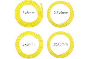 Bestomrogh 4 Pcs Fuel Hose Pipe, Fuel Line Hose Tube, Flexible Length 1.5 m, Diesel Fuel Line Replacement Clear Tubing Fuel for Trimmer, Chiansaw, Blower (2 x 3.5mm, 3 x 5mm, 2.5 x 5mm, 3 x 6mm)