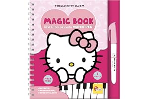 Lisciani - Hello Kitty - Återanvändbar Magisk Vattenbok - Från 3 År | Magisk Målarbok Utan Fläckar - 12 Sidor med Spiralrygg och Vattenpenna - Bilderna Syns Igen Varje Gång - Format 16 x 19 cm
