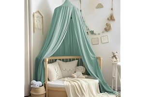 Vercico Kids Bed Canopy Round Dome 240cm Cot Canopy for Princess Girls Mosquito Net for Children's Bedroom Nursery Room Decoration Baby Crib