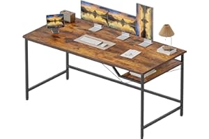 Mericonia 140 cm Computertisch, Gaming-Schreibtisch für kleine Räume, moderner Schreibtisch im schlichten Stil für das Homeoffice, Schreibtische für Studenten, Braun