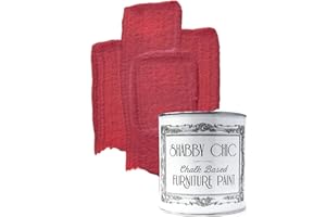 SHABBY CHIC FURNITURE PAINT Shabby Chic Chalk Based Furniture Paint - Water Based Interior Exterior Matt Finish Paint 250ml (Nautical Red)