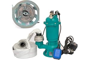 WEISBACH Fäkalienpumpe Tauchpumpe Schmutzwasserpumpe 1500W - 24000l/h Schneidmesser +20m C-Schlauch