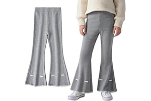 FILOWA Rozkloszowane legginsy dla dziewczynek bawełniane spodnie łapowe rozciągliwe Bootcut długie spodnie z wysokim stanem legginsy wiosna jesień odzież dziecięca 3-11 lat