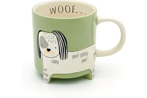 Winkee - Urocza filiżanka z psem | słodki kubek do kawy i herbaty w dużym rozmiarze | kubek XXL ok. 450 ml | uroczy kubek do kawy | prezent na urodziny, rozpoczęcie szkoły, Boże Narodzenie, Walentynki