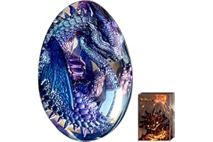 Wilbeva Lava Harz Dracheneier für Geschenke und Dekorationen, Kristallklare-Drachen Statue für Jungen, Männer, Mädchen und Frauen, Figuren für Geburtstag, Weihnachten und Jubiläum-EU Patent