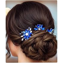 Strass-Haarnadeln Mit Kristall | Handgefertigte Metall-Haarspangen | 2er Set