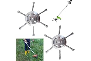 DONGZQAN 2 Stück Stahldraht Rasentrimmer, Unkrautbürste Für Rasentrimmer, Freischneider Zubehör, Unkrautbürste für Akku Rasentrimmer für Garten-Rasentrimmerkopf-Rasenmäher-Elektrowerkzeug (6 Kopf)