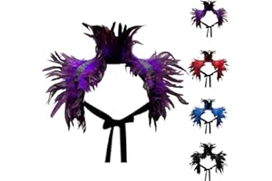 LUKIUP Scialle gotico di piume, Mantello di Piume, Sciarpa di Piume Scialle, Vittoriano Shrug Scialle di piume naturali Colletto, per Halloween Cosplay Party abito da sera