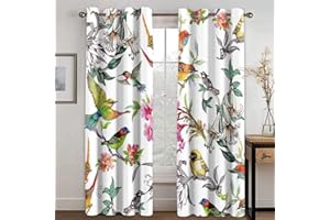 zpangg Verdunkelungsvorhang Kräuselband Vogel Mit Ösen Gardine Für Schlafzimmer, Kinderzimmer 2 Stück Verdunkelungsvorhänge Farbige Vorhänge 184×214Cm