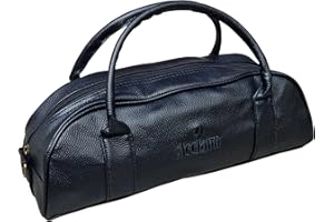 Acclaim Newport Rounded Style Mini Three Bowls Synthetic Grain Leather Look Lawn Green Bowling Bag with Dividers and Shoulder Strap