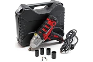 WilTec Clé à chocs électrique Entrainement 450W, 12,7mm (½) & Interrupteur à bascule 4 Douille Boulonneuse