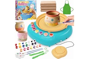 TingingYuli Töpferscheibe für Kinder, Kunst- und Bastelspielzeug für Kinder im Alter von 8 bis 12 Jahren, Geburtstagsgeschenke für Jungen und Mädchen im Alter von 6, 7, 8, 9, 10, 11,12 (Yellow/Cyan)