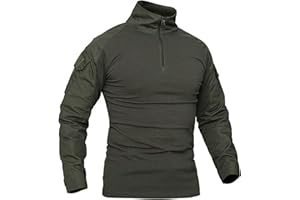 MAKINGDA Chemise militaire tactique à manches longues pour homme - Respirant - Séchage rapide - Fermeture éclair avant - Camouflage Airsoft
