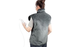 MOFAJANG Large Heating Pad for Back, Shoulders and Neck, 24"x33" Electric Heating Wrap with 4 Temperature Settings, 1.5H Auto Shut Off, Machine Washable (Gray)