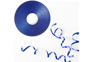 CXRYRZHE 50m Shiny Blue Curling Ribbon for Balloons - Laser Curly Ribbon for Gift Wrapping, Art, Crafts, Wedding, Birthday, Party & Christmas Decorations