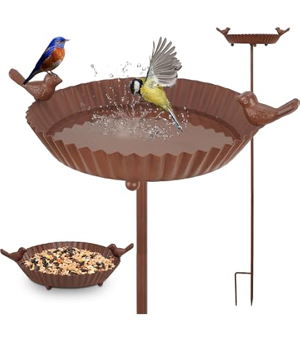 Vogeltränke Mit Ständer: Kombi Aus Tränke & Futterspender Für Garten, Robust & Kippsicher