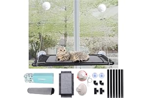 Lollanda Katzenhängematte, Katzenbett Fenster für Große Katzen bis 30 kg, Fensterbank Katze, Fensterliege für Katzen