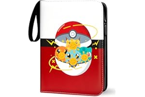 FUXGAOZH Card Binder for Kids,Trading Card Binder 4 Pocket 50 Pages 400 Cards Capacity,Portable Waterproof PU Card Binder Folder,Collectible Card Album This is the perfect for boys and girls (R400)