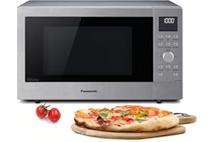 ‎PANASONIC Panasonic NN-CD58JSGPG Slimline-Kombi-Mikrowellenherd mit Grill, Drehteller aus Glas, 27 l, 1000 W, 40/100–220 °C, 29 automatische Programme, Auftauen, 6 Leistungsstufen, digitale LED, Edelstahl