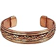 Touchstone Handcrafted Pretty Copper Brass Multi Layer Braided Pattern Hand Forged With Solid High Gauge Tibetan Elegant Magical Look Bracelet In Two Tones For Men And Women.
