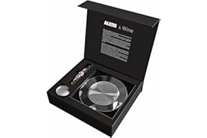 Alessi Alessi & Wine GAM32SET - Set da Vino di Design, Composto da Cavatappi Sommelier, Tappo ad Espansione e Sottobottiglia