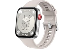 ‎HUAWEI HUAWEI Watch Fit 3, wyświetlacz AMOLED 1,82", ultra smukła konstrukcja, połączenia Bluetooth, do 10 dni pracy baterii, kompatybilny z iOS i Android, kompleksowe zarządzanie aktywnością, GPS, biały