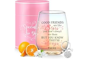 Yalucky Cadeaux d'amitié, verres à vin, cadeaux d'anniversaire personnalisés pour amis et hommes, cadeaux spéciaux pour amis, cadeaux de départ pour collègue, meilleure amie, sœur, cadeaux pour amies
