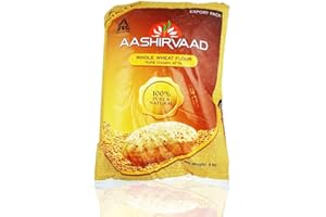 RED RICKSHAW Aashirvaad Indian Atta Wheat Flour for Baking Flatbreads, Roti, Naan, Chapati and Puri - 5kg Bag