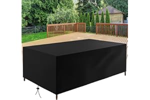 HNKDKJ Housses de Meubles de Jardin Housse pour Table de Jardin 225x125x80cm/LxWxH Housse de Protection Salon de Jardin Robuste Tissu Oxford Housse de Protection Résistance au Vent Rectangulaire