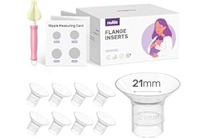 Nuliie Zestaw 8 wkładów kołnierzowych 21 mm do kołnierza 24 mm do większości pompek, wkładów niezawierających BPA, kompatybilne z Momcozy/KISSBO/Medela/Philips/Bellababy/Nuliie