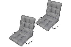 SuperKissen24. Set di 2 Cuscini per Sdraio 96x48 cm da Esterno ed Interno Resistente e Comodo per Sedie Reclinabili, Spiaggine e Poltrone da Giardino - Grigio