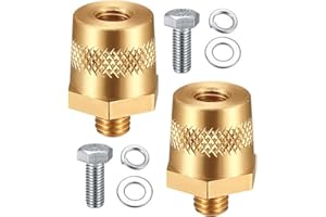 ISSIMOBER Adaptador de polo de batería M6, par de columnas de terminales de batería de automóvil de polo de batería positivo negativo con rosca externa M6, con tornillos, automóviles, camiones, etc.