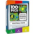 100 PICS Football Stars Travel Game - Guess 100 Players | Flash Cards with Slide Reveal Case | Quiz Card Game, Gift, Stocking Filler | For Kids and Adults | Ages 6+