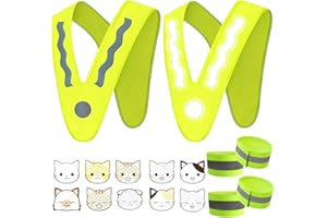 BDSHUNBF 2 sztuki kamizelki bezpieczeństwa dla dzieci, lekka kamizelka bezpieczeństwa do jazdy konnej, kamizelka odblaskowa, 4 taśmy odblaskowe, kołnierz w kształcie litery V, kamizelka ostrzegawcza