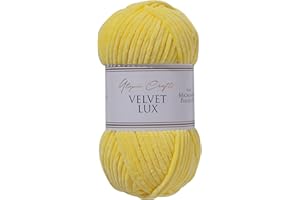 Utopia Crafts Velvet Lux Chenille-Garn, superweich, grob, zum Stricken und Häkeln, 100 g – 110 m, Sonnengelb