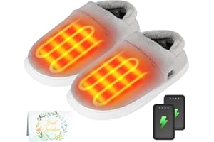CYCYHEAT Chaussons chauffants - Chauffe-pieds électrique pour homme et femme - Chaussons chauffants avec 2 batteries de 4000 mAh - Chaussures chauffantes pour adultes