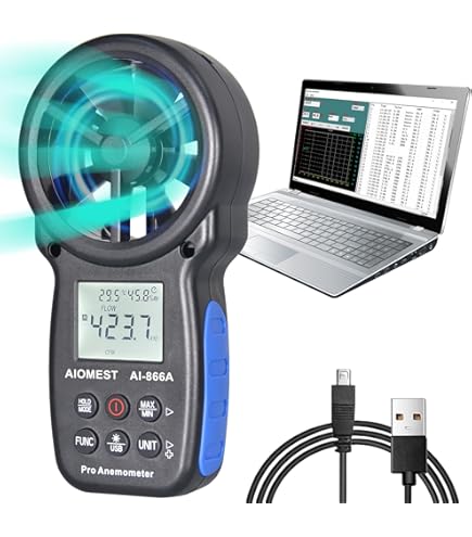 AI-9000F Professionele thermoanemometer, HLK luchtstroommeter, AIOMEST warmdraad-anemometer, meet luchtsnelheid 30 m/s, voor ventilatiesysteem, ventilatiebuizen, industriële ventilatie