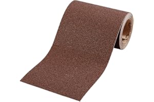 kwb Rotolo abrasivo 5 m x 115 mm in corindone con grana 180, incollaggio in resina sintetica di alta qualità e supporto di carta rinforzato per levigatura media di legno e metallo