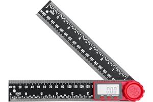 Newaner 360°Rotierender Winkelmesser Digital, 200 mm Winkellehre mit Lcd Anzeige und Verriegelungsfunktion, Digitaler Winkelmesser für Maschinenbau, Holzbearbeitung, Bauwesen und Messung, Schwarz