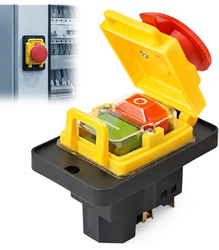KJD22 4Pins Wasserdicht Not-Aus Drucktastschalter Elektromagnetischer Schalter