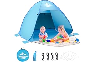 KEJECTOR Strandmuschel, Pop Up Strandmuschel für 2-3 Personen Tragbares Automatische Strandzelt UV50+ Schutz, Tragbar Extra Light Strandzelt für Familien Strand Camping Garten Grill Wanderzelt