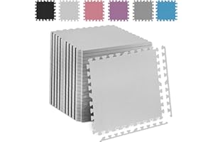 FK Sports 12mm Thick Gym Flooring Mat, Non-Skid mats, Soft Cushion EVA Rubber Foam, Interlocking Puzzle Floor Tiles for kids toddlers for home Yoga Workout, 60x60cm, Cross Pattern