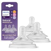 Philips Avent Natural Response Mix and Match Teat Pack, 3 Natural Response Teats with Different Flow Levels (Medium [F 3], Fa
