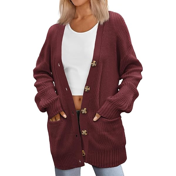 Jhsnjnr Gebreid vest voor dames, dikke open voorkant, gebreide jas, oversized pullover, herfst, langmouw, grofgebreid, warme cardigan, koffie, S