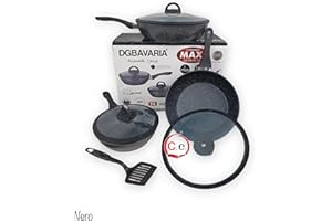 CasseseShop Tris padelle Bavaria in Pietra lavica antiaderenti (Nere)