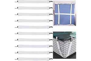 TYXHXTF 10 Pcs Bed Sheet Clips, Adjustable Bed Sheet Fasteners, Elastic Bed Sheet Straps, Mattress Sheet Holders, Heavy Duty Bed Sheet Grippers, for Bedding Bedsheet Corner Holders Couch(65cm-230cm)