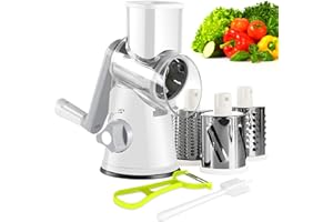 Wuciray Affetta Verdure Manuale Tagliaverdure Mandolina per Trita Verdure con 3 Lame per Affettare Tagliare e Grattugiare da Cucina Taglia Verdure Grattugia per Verdure Manuale Vegetable Slicer