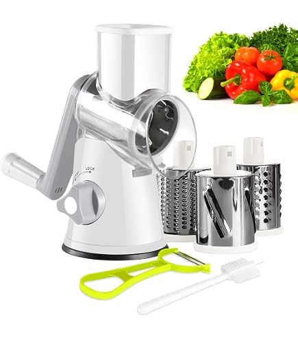 Cortador De Verduras Manual 3 En 1 – Ralla, Corta Y Tritura Con 3 Cuchillas De Acero Inoxidable